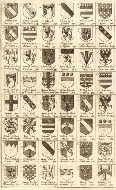 Wappen der Ritter des Hosenbandordens von Wenceslaus Hollar